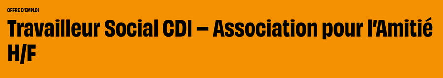 Poste Travailleur social en CDI